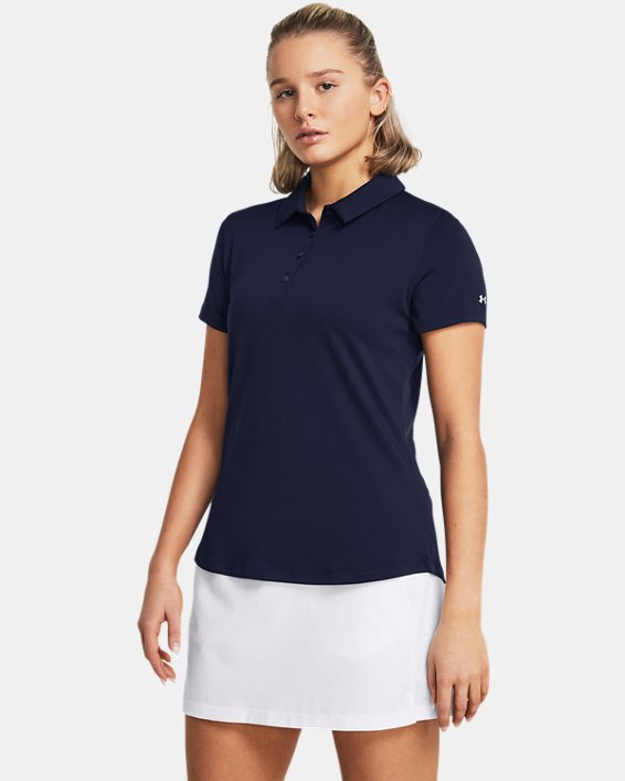 Women's UA Playoff Short Sleeve Polo, Blue, pdpMainDesktop image number 0